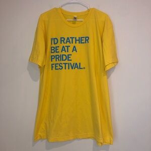 I’d Rather Be At A Pride Festival 2XL Yellow T-shirt